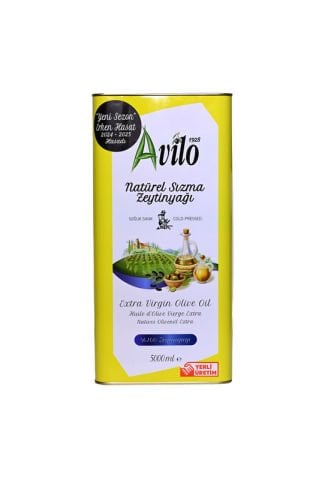 2024 - 2025 Erken Hasat Filtresiz 5 Lt Avilo Soğuk Sıkım Natürel Sızma Zeytinyağı
