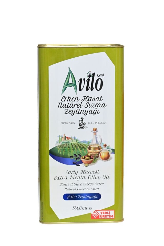 2025 - 2026 Erken Hasat Filtresiz 5 Lt Avilo Soğuk Sıkım Natürel Sızma Zeytinyağı