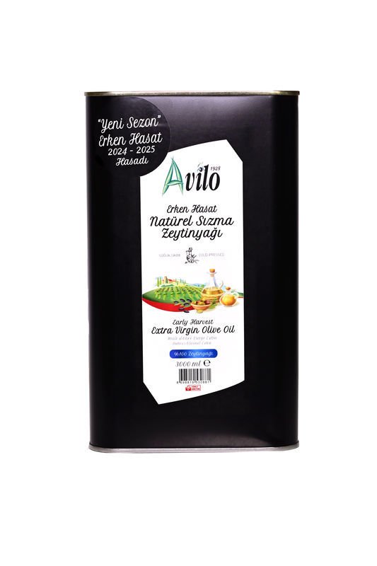 2024 - 2025 Hasadı Erken Hasat Filtresiz 3 Lt Avilo Soğuk Sıkım Natürel Sızma Zeytinyağı