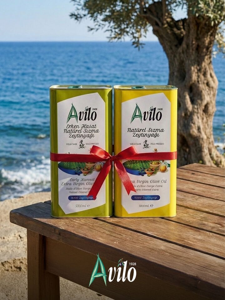 Lezzet Paketi - 5 Lt Avilo Erken Hasat Soğuk Sıkım Natürel Sızma Zeytinyağı + 5 Lt Avilo Soğuk Sıkım Natürel Sızma Zeytinyağı