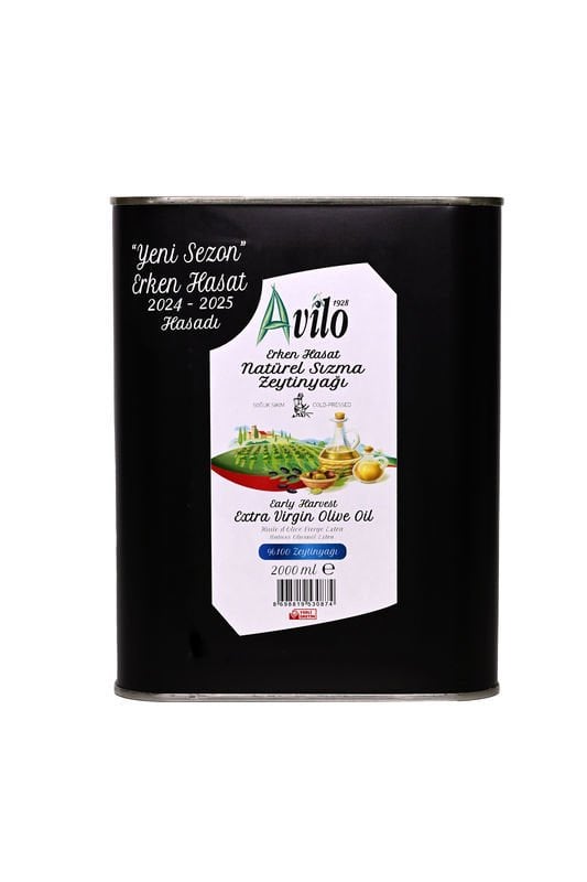 2024 - 2025 Hasadı Erken Hasat Filtresiz 2 Lt Avilo Soğuk Sıkım Natürel Sızma Zeytinyağı