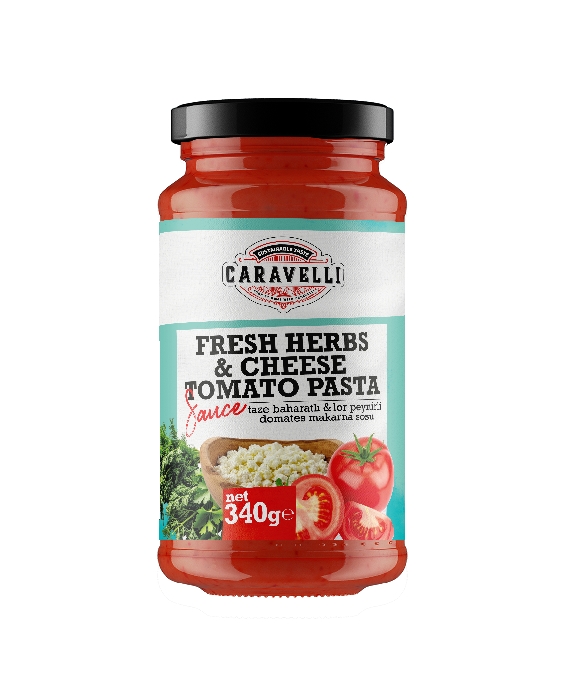 Caravelli Taze Baharatlı Domates Sos - 340 cc
