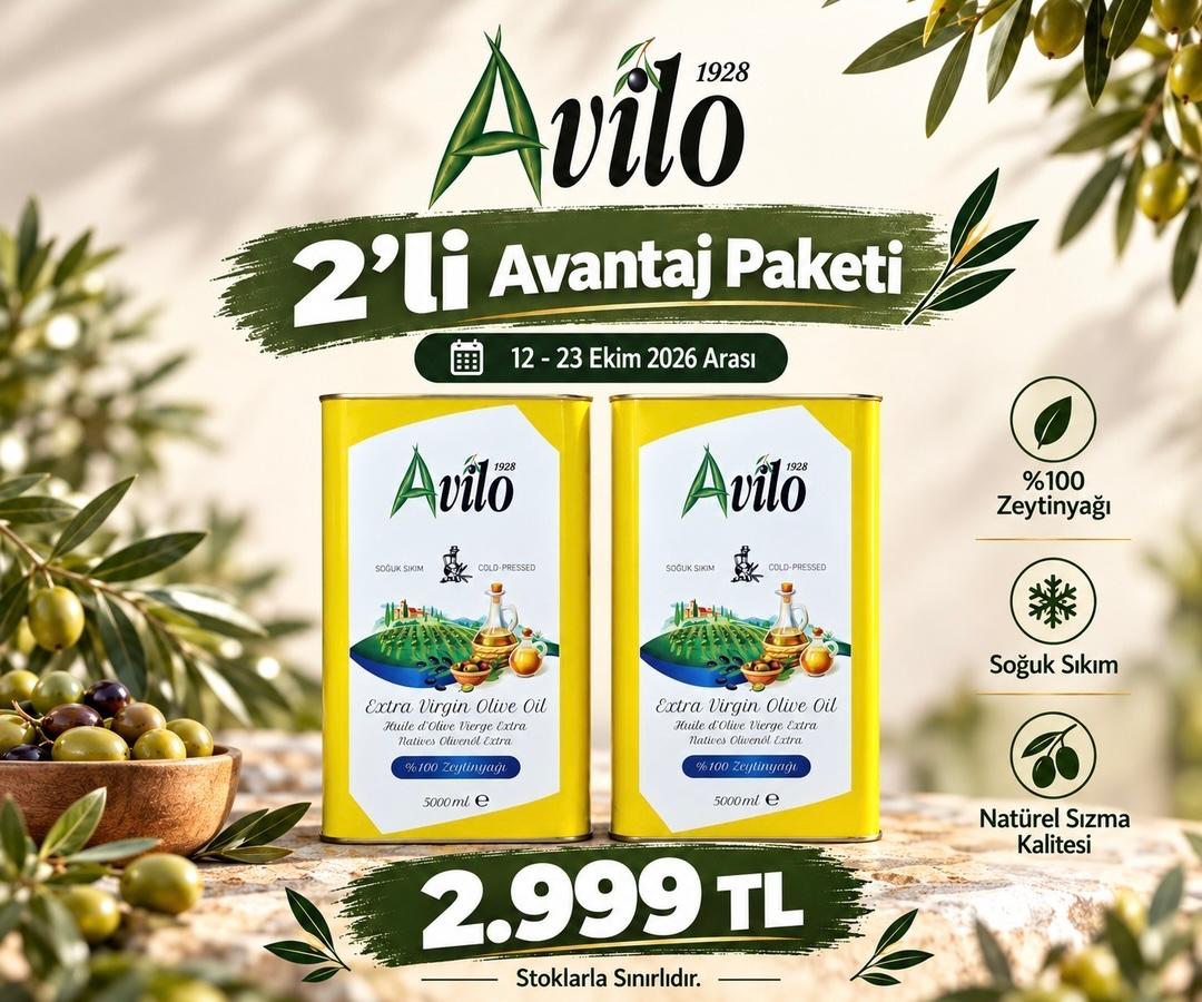 5 Lt Avilo Soğuk Sıkım Natürel Sızma Zeytinyağı - 2'li Avantaj Paketi 2025-2026